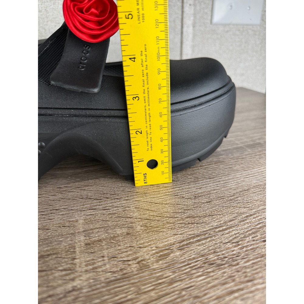 Crocs Stomp Mary Jane Woman's W10 M8 Black Rosette Platform Gothic Punk - Picture 10 of 10